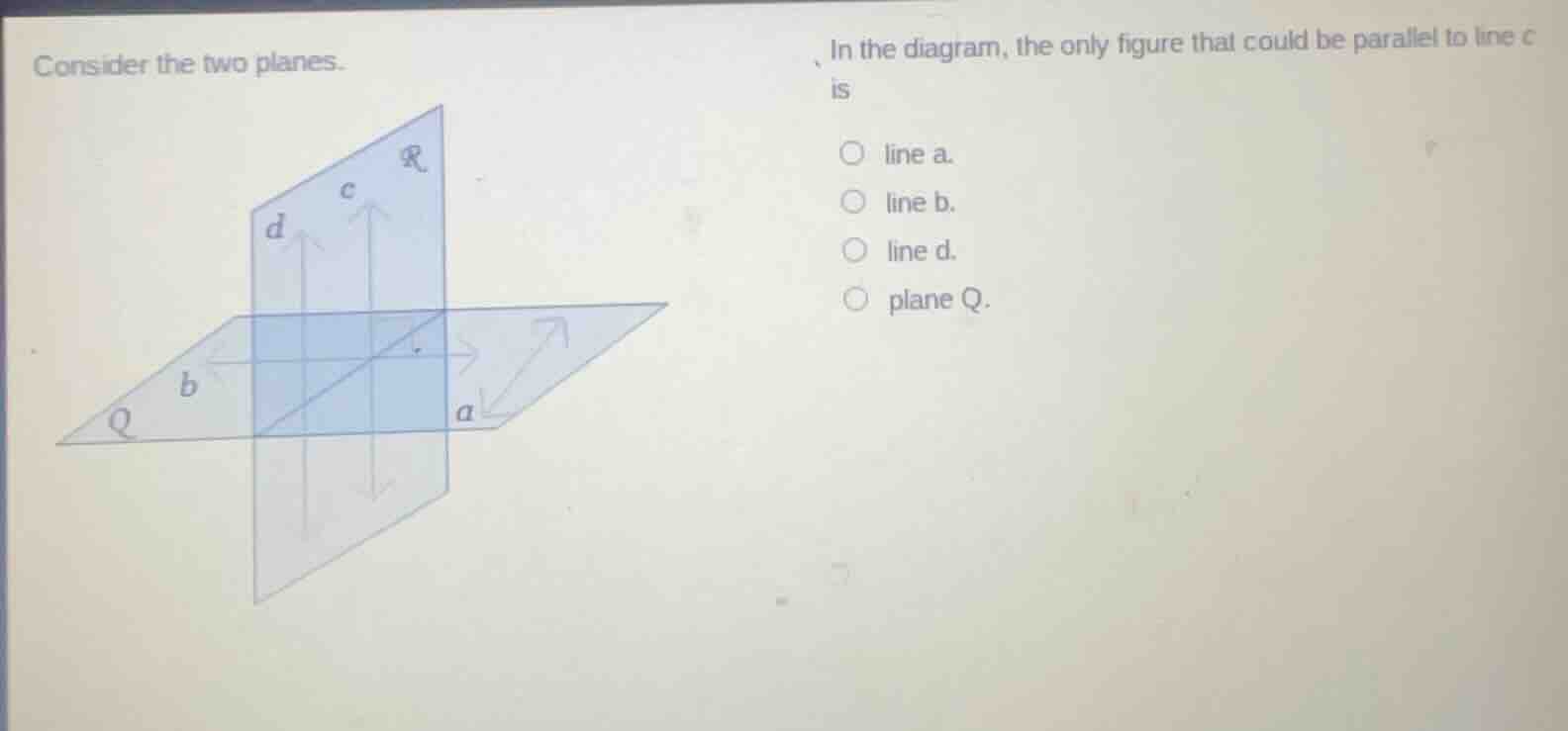 consider the two planes. in the diagram, the only figure that could be …