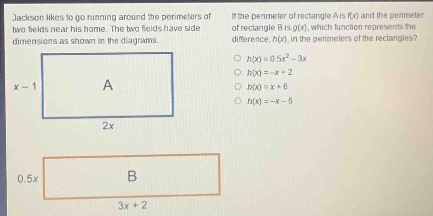 jackson likes to go running around the perimeters of two fields near hi…