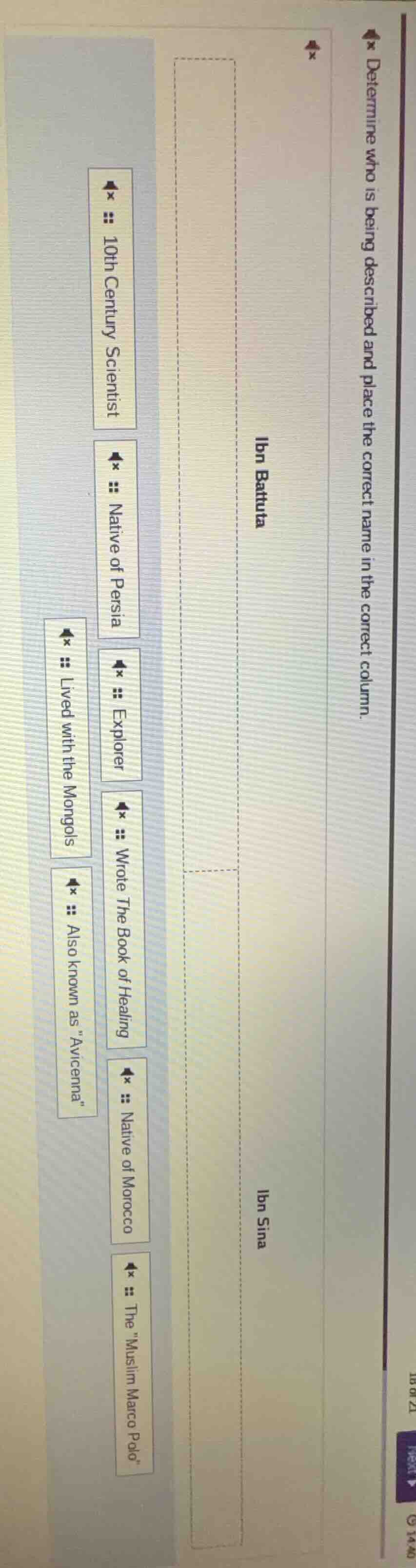 determine who is being described and place the correct name in the corr…