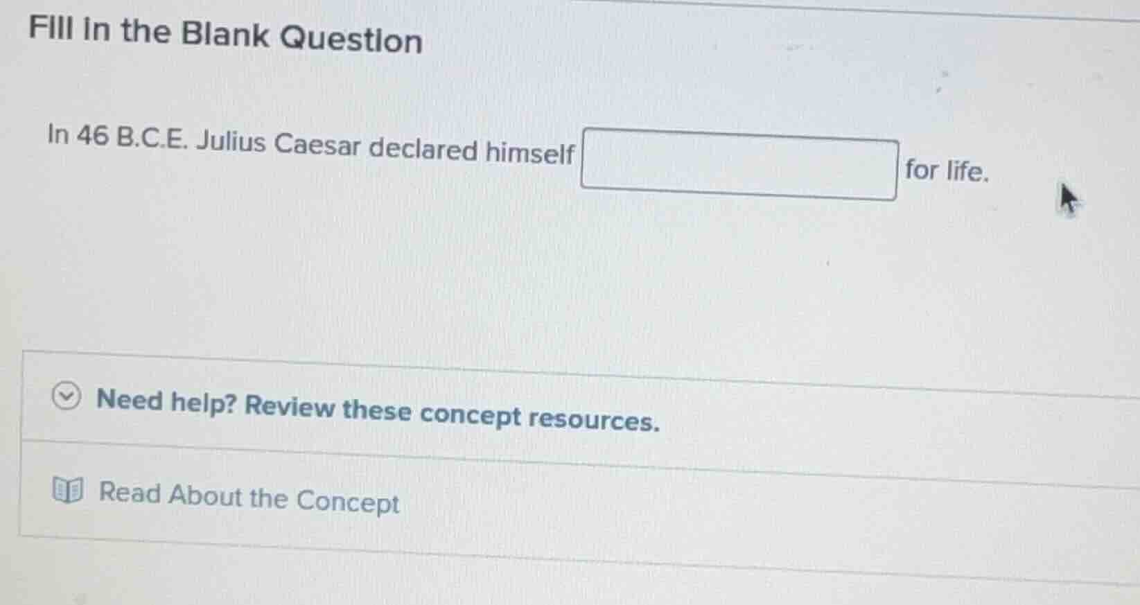 fill in the blank question in 46 b.c.e. julius caesar declared himself …