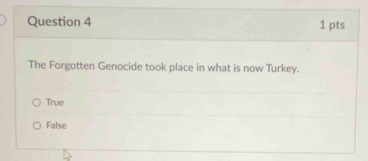 question 4 1 pts the forgotten genocide took place in what is now turke…