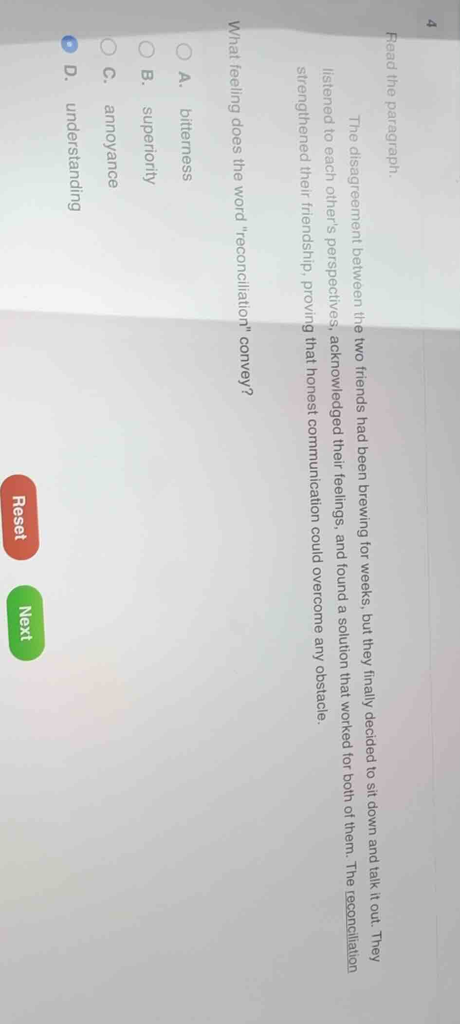 4 read the paragraph. the disagreement between the two friends had been…