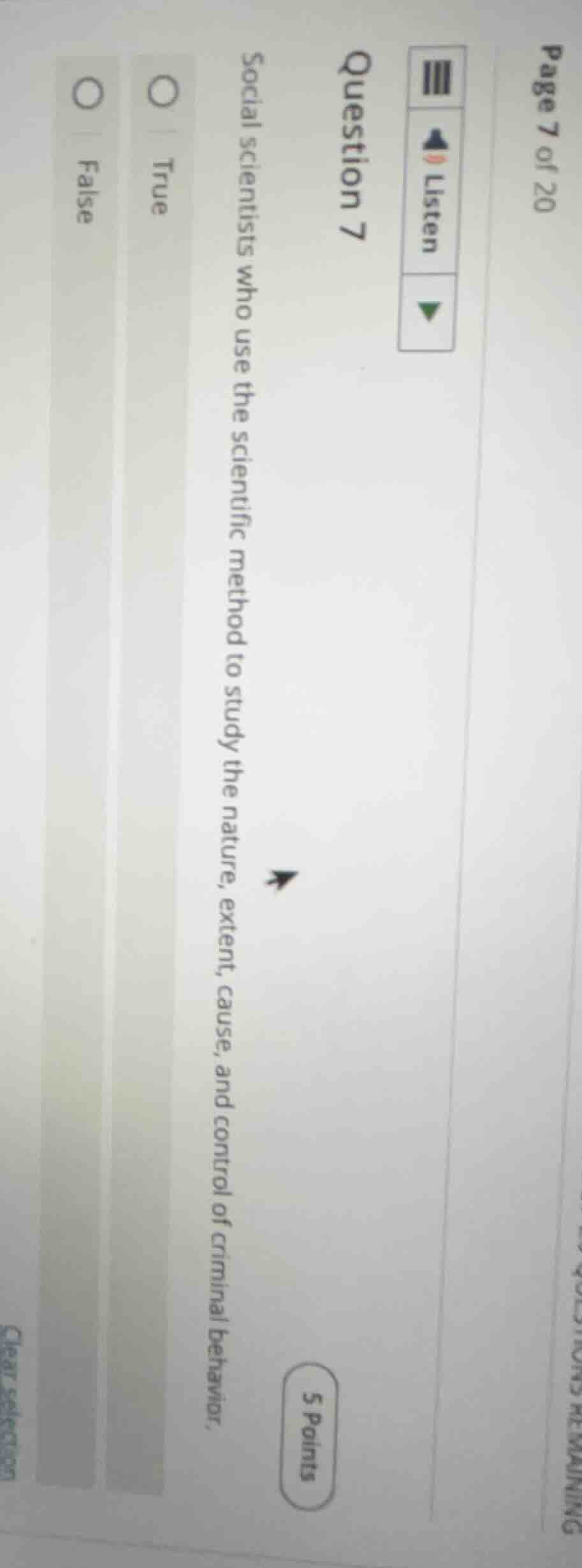 page 7 of 20question 75 pointssocial scientists who use the scientific …