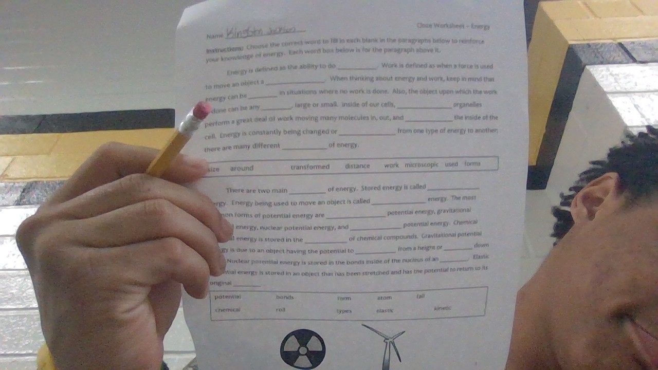 name _____________ class worksheet - energy instructions: choose the co…