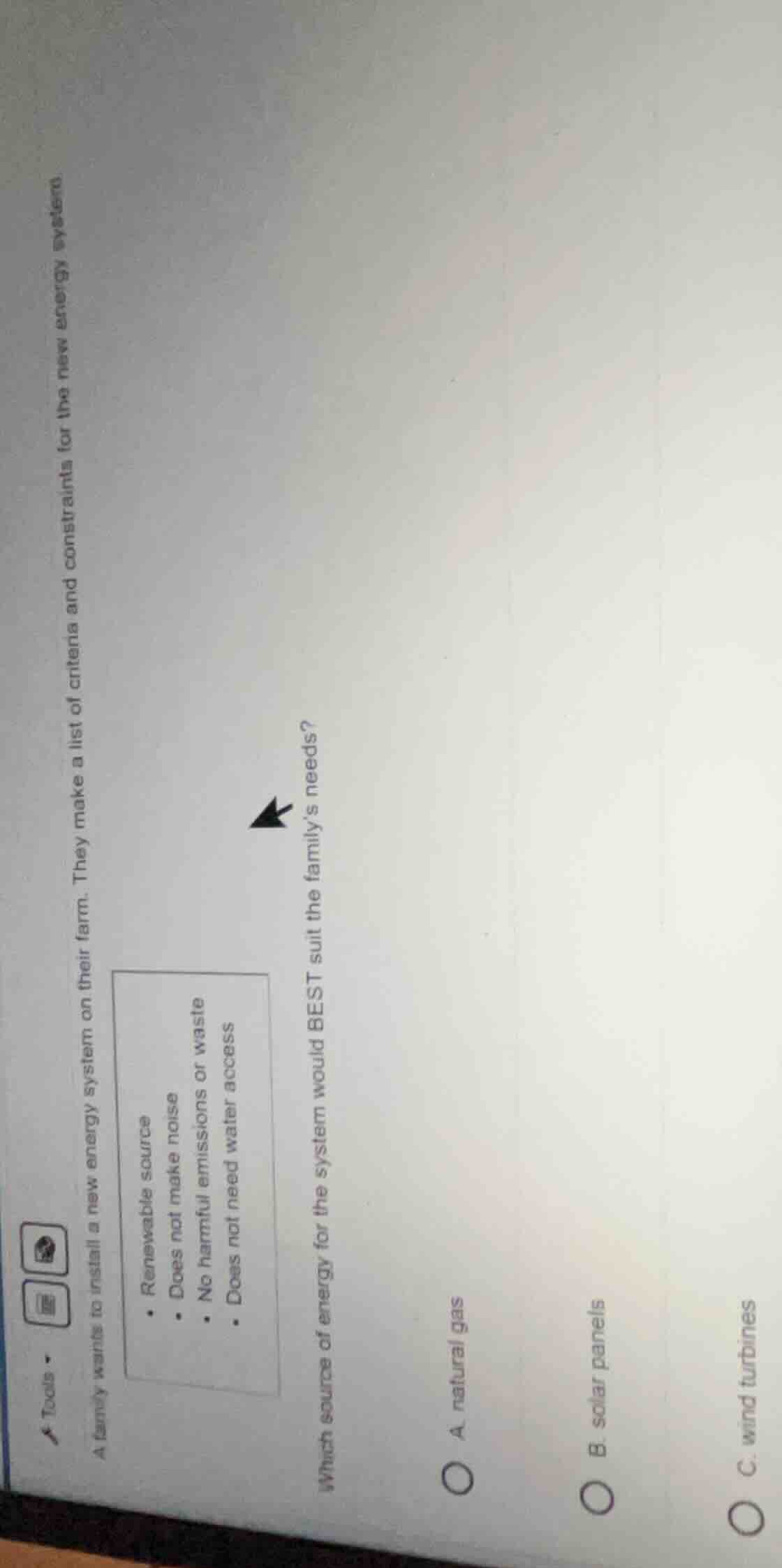 a family wants to install a new energy system on their farm. they make …