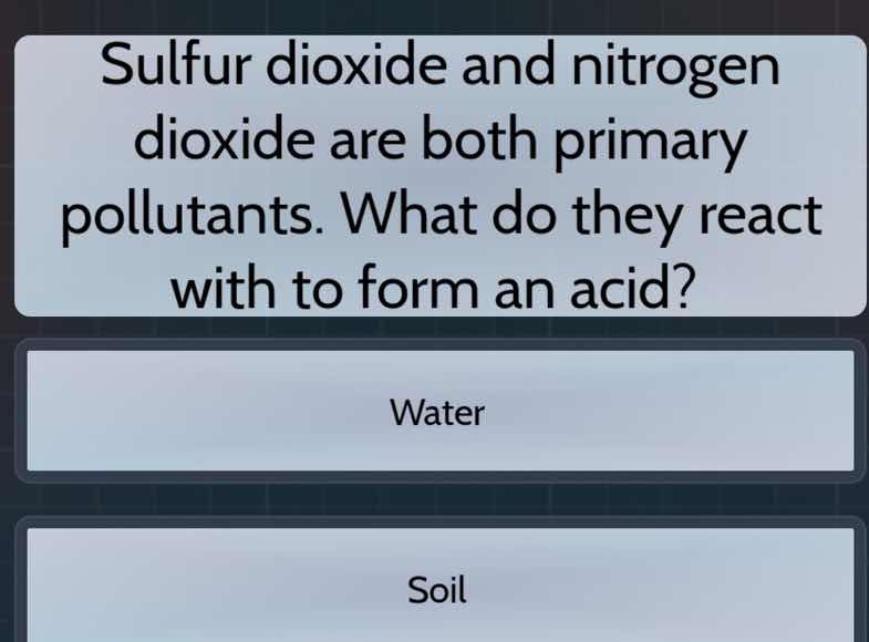 sulfur dioxide and nitrogen dioxide are both primary pollutants. what d…