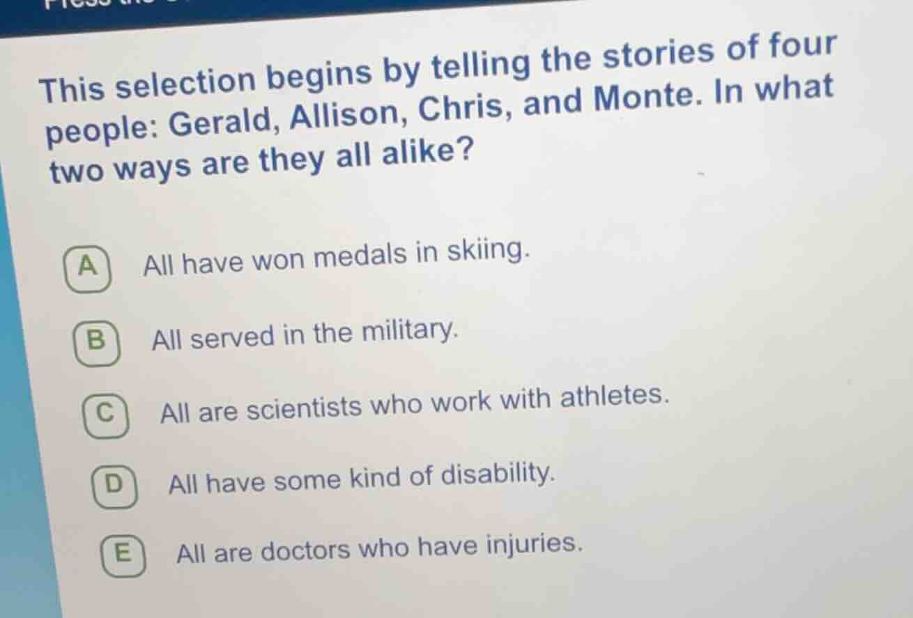 this selection begins by telling the stories of four people: gerald, al…