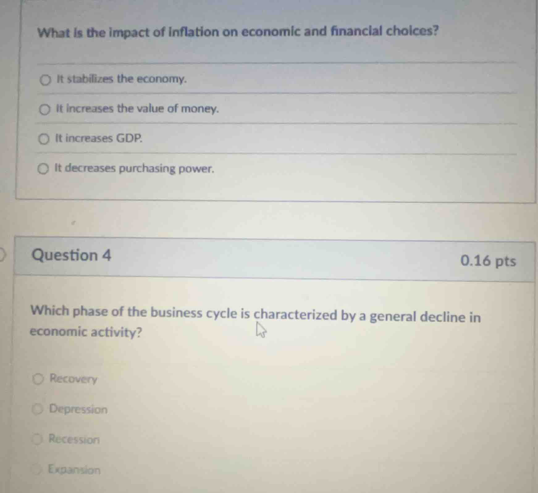 what is the impact of inflation on economic and financial choices?○ it …