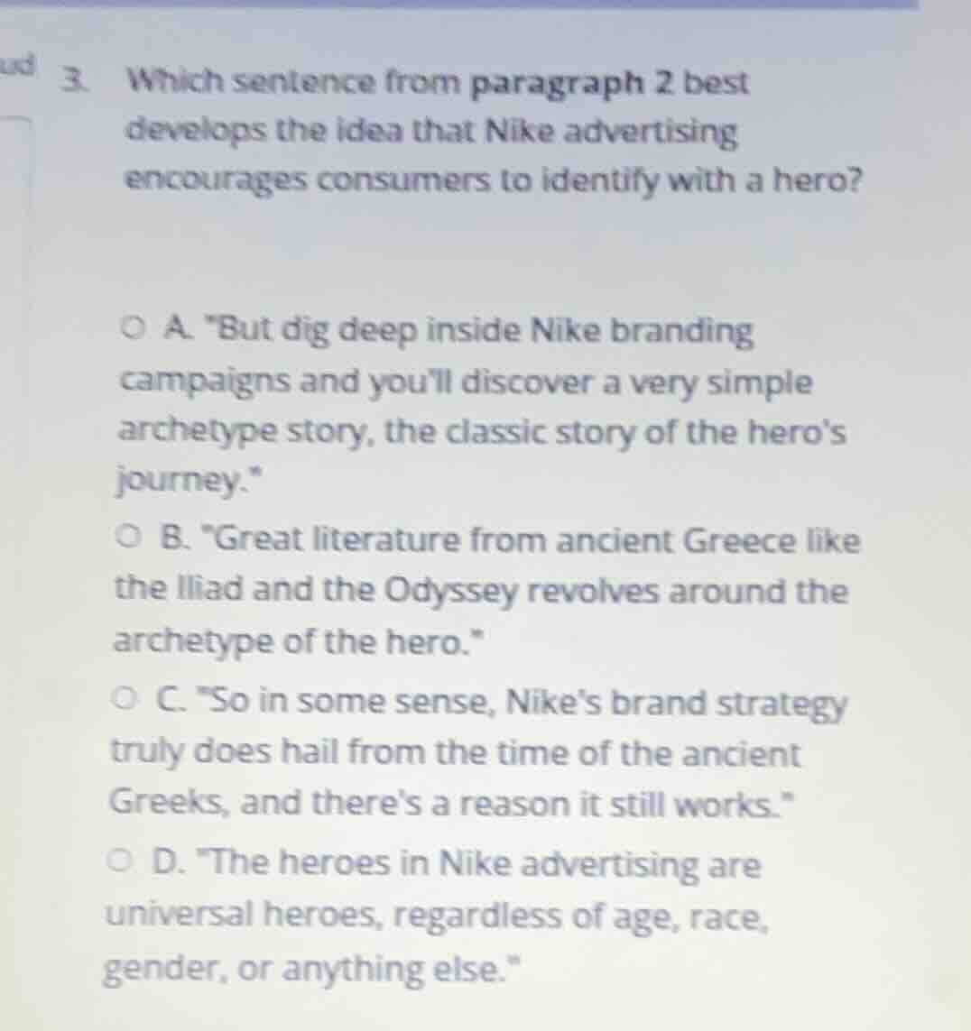 3. which sentence from paragraph 2 best develops the idea that nike adv…