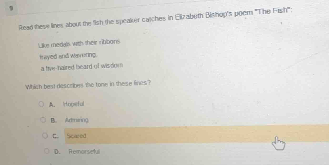 9 read these lines about the fish the speaker catches in elizabeth bish…