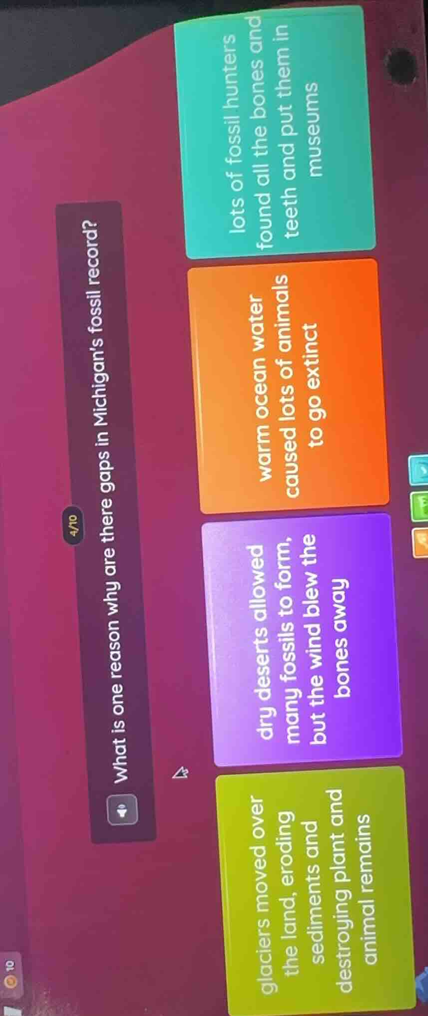 4/10 what is one reason why are there gaps in michigans fossil record? …