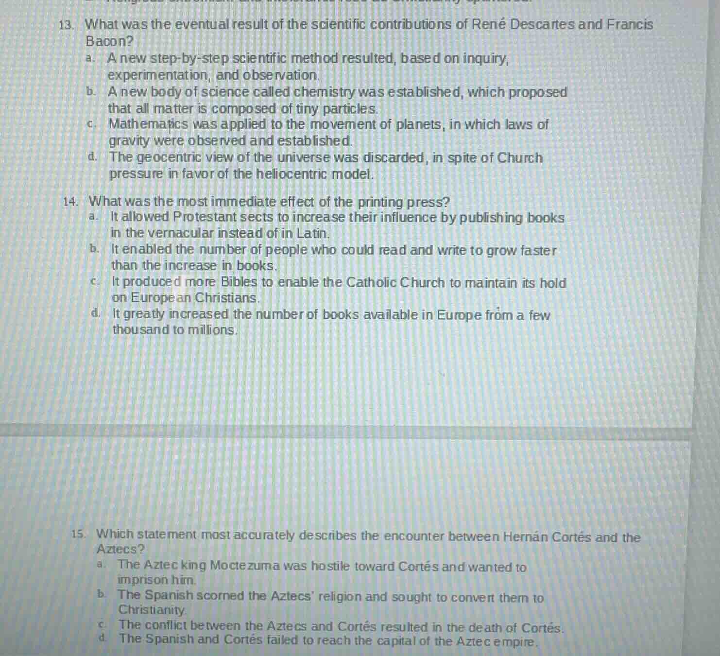 13. what was the eventual result of the scientific contributions of ren…