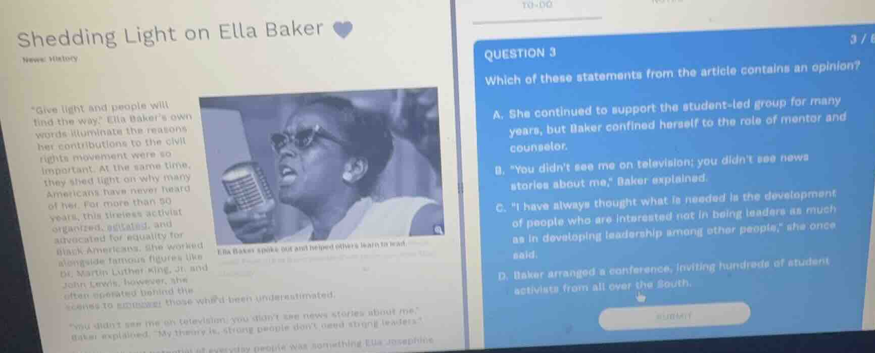 shedding light on ella baker 💙news: history\give light and people will…
