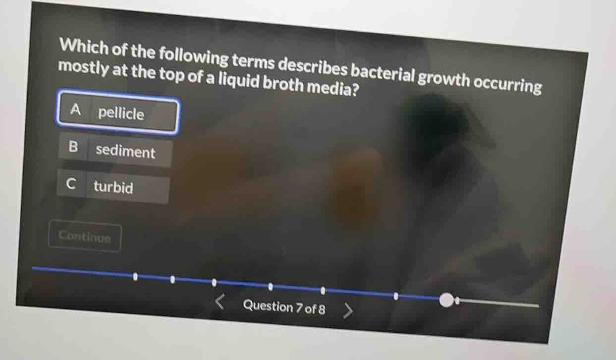 which of the following terms describes bacterial growth occurring mostl…