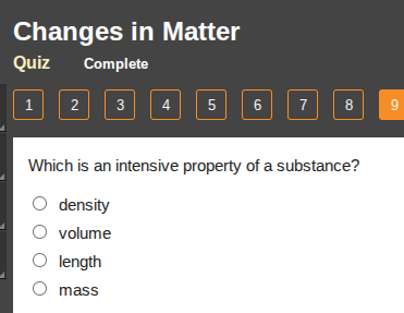 changes in matter quiz complete 1 2 3 4 5 6 7 8 9 which is an intensive…