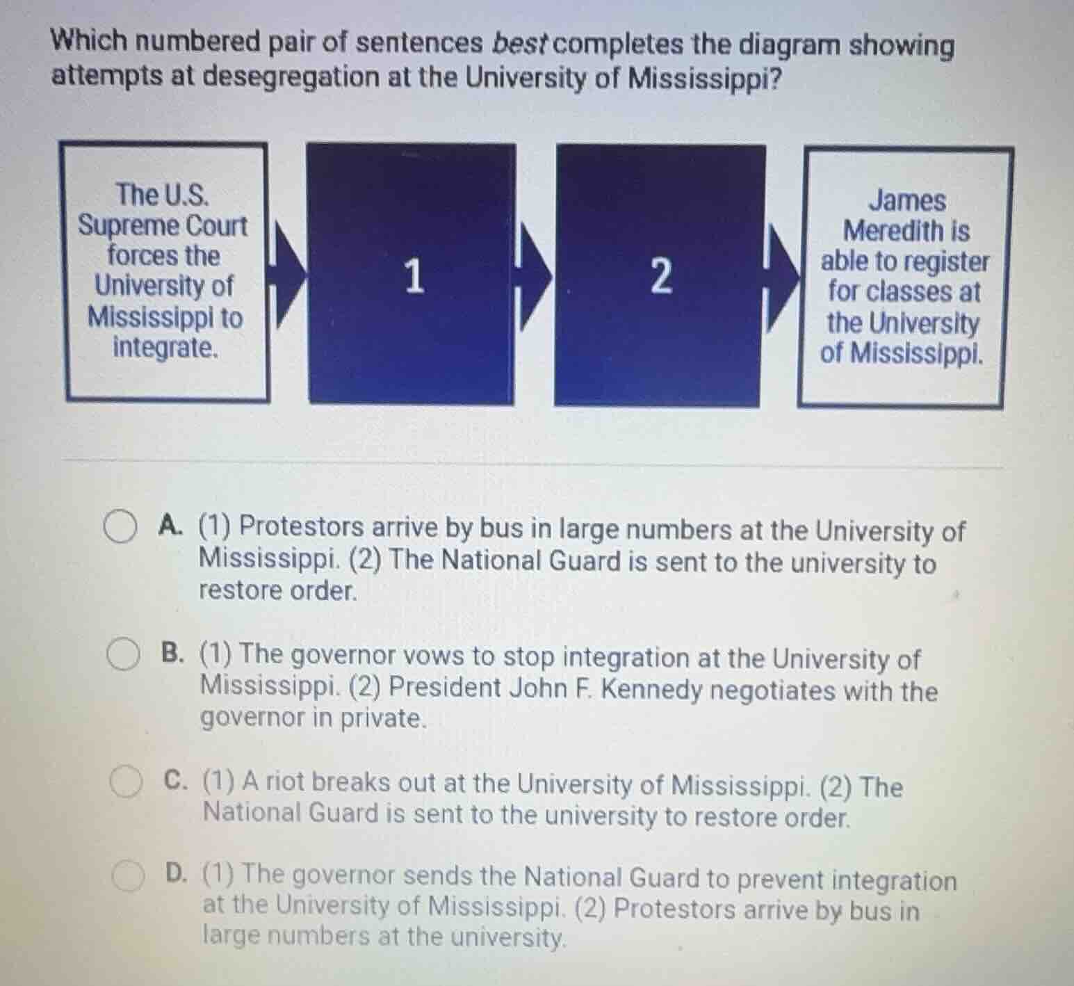 which numbered pair of sentences best completes the diagram showing att…