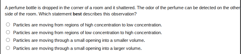 a perfume bottle is dropped in the corner of a room and it shattered. t…