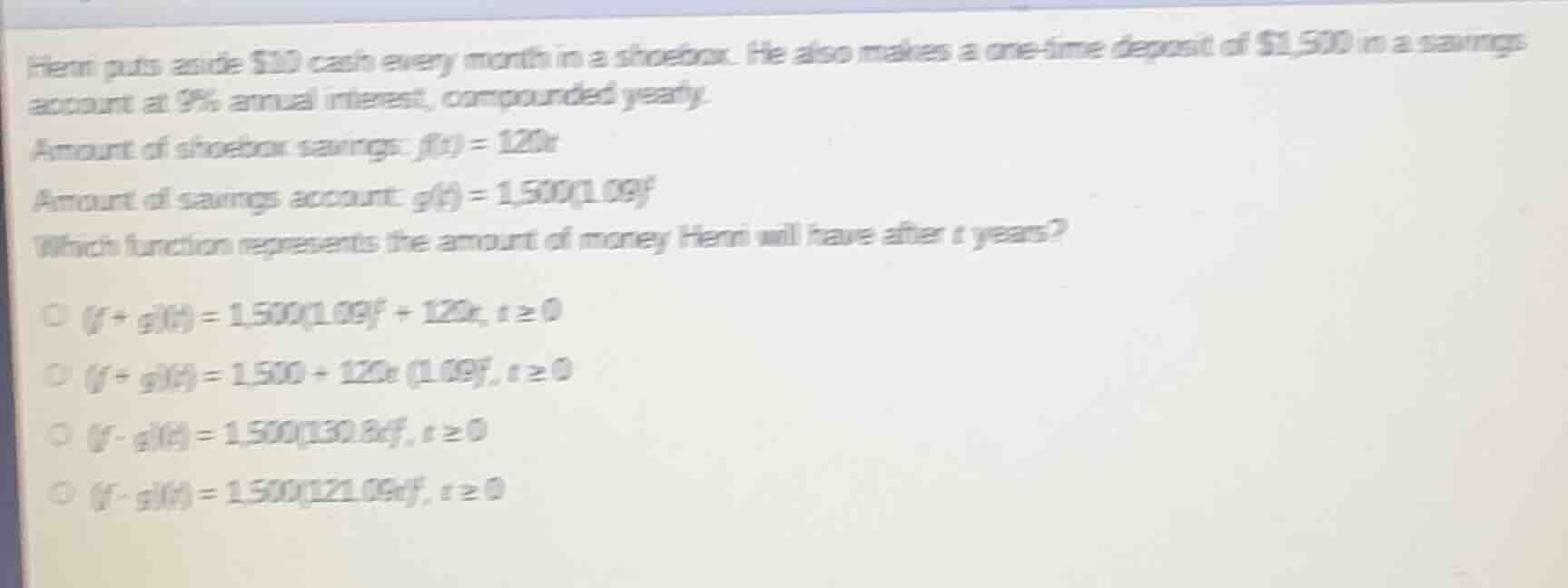 henri puts aside $10 cash every month in a shoebox. he also makes a one…