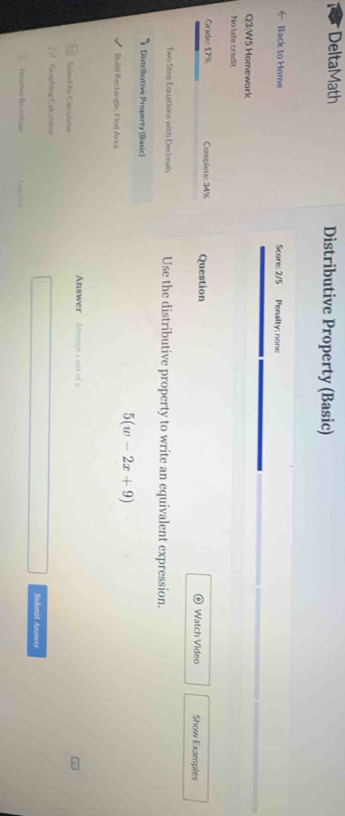 deltamath ← back to home q3:w5 homework no late credit grade: 17% compl…