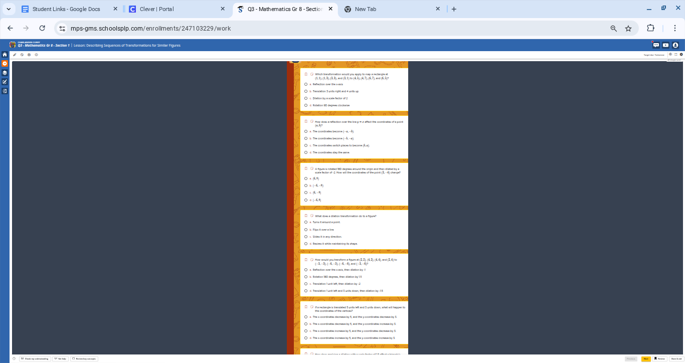 1. which transformation would you apply to map a rectangle at (1,1),(1,…