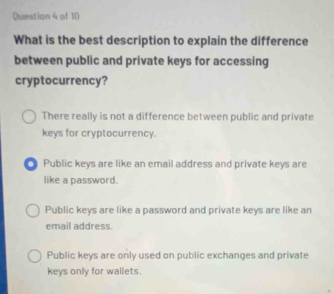 question 4 of 10 what is the best description to explain the difference…