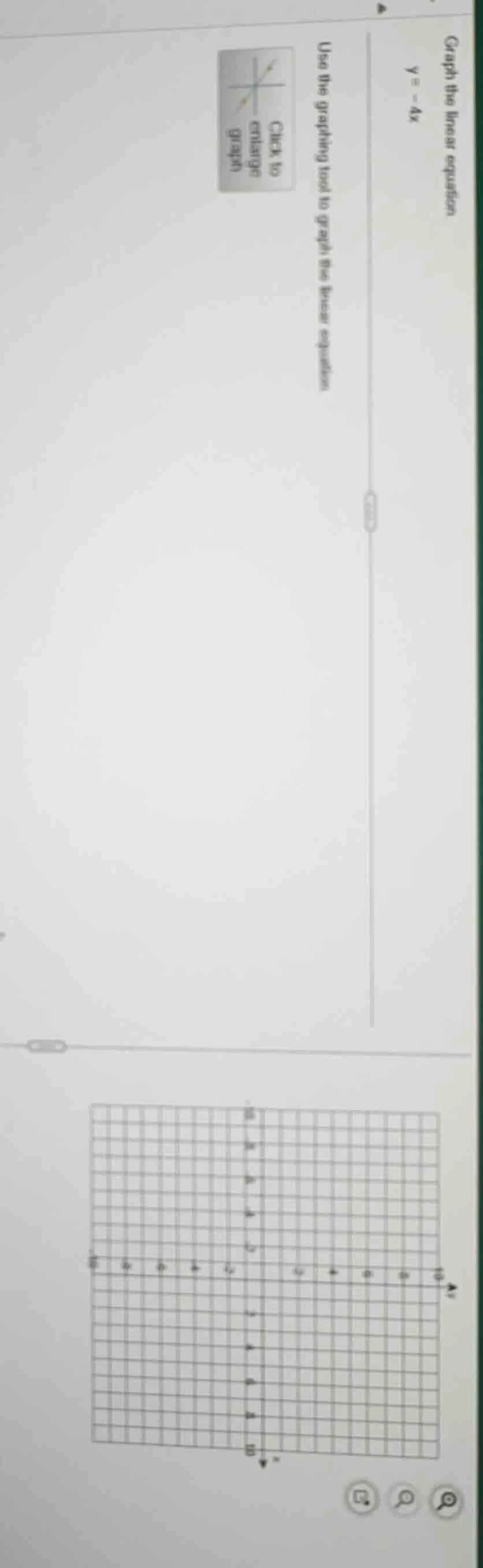 graph the linear equation $y = -4x$ use the graphing tool to graph the …