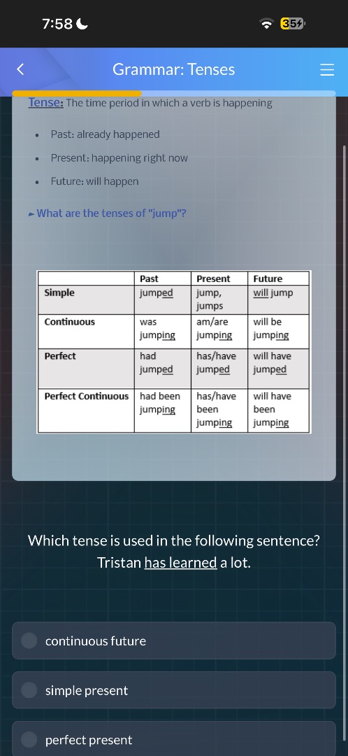 grammar: tenses tense: the time period in which a verb is happening - p…