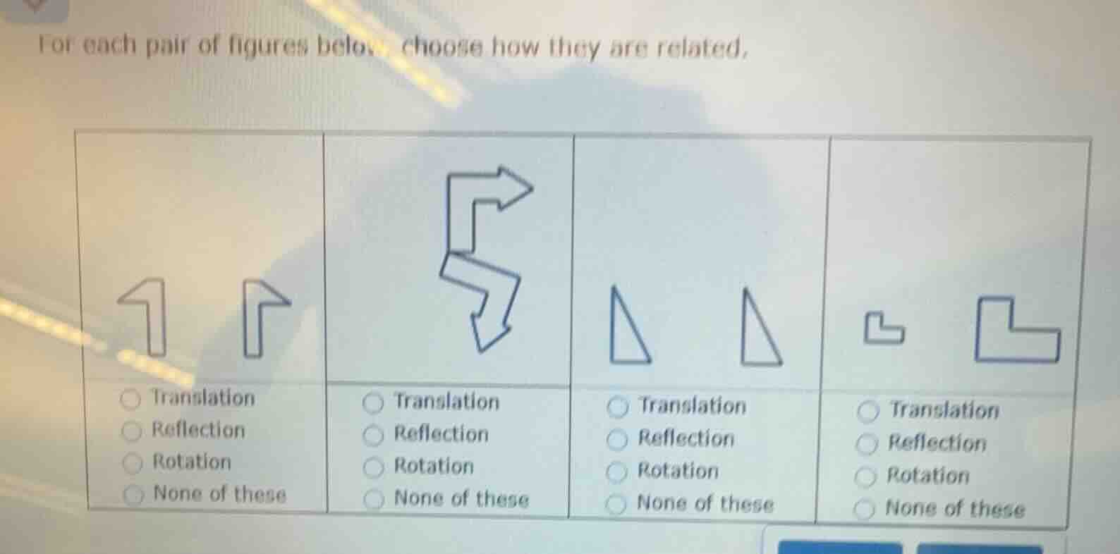 for each pair of figures below, choose how they are related. 1. figure …
