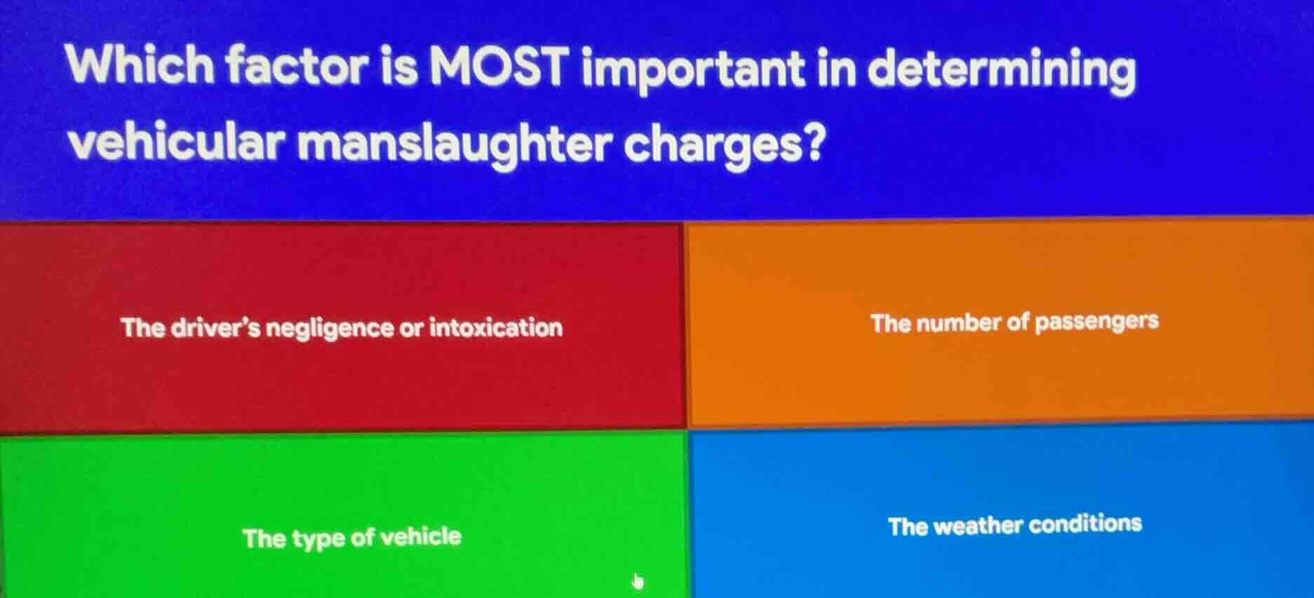 which factor is most important in determining vehicular manslaughter ch…