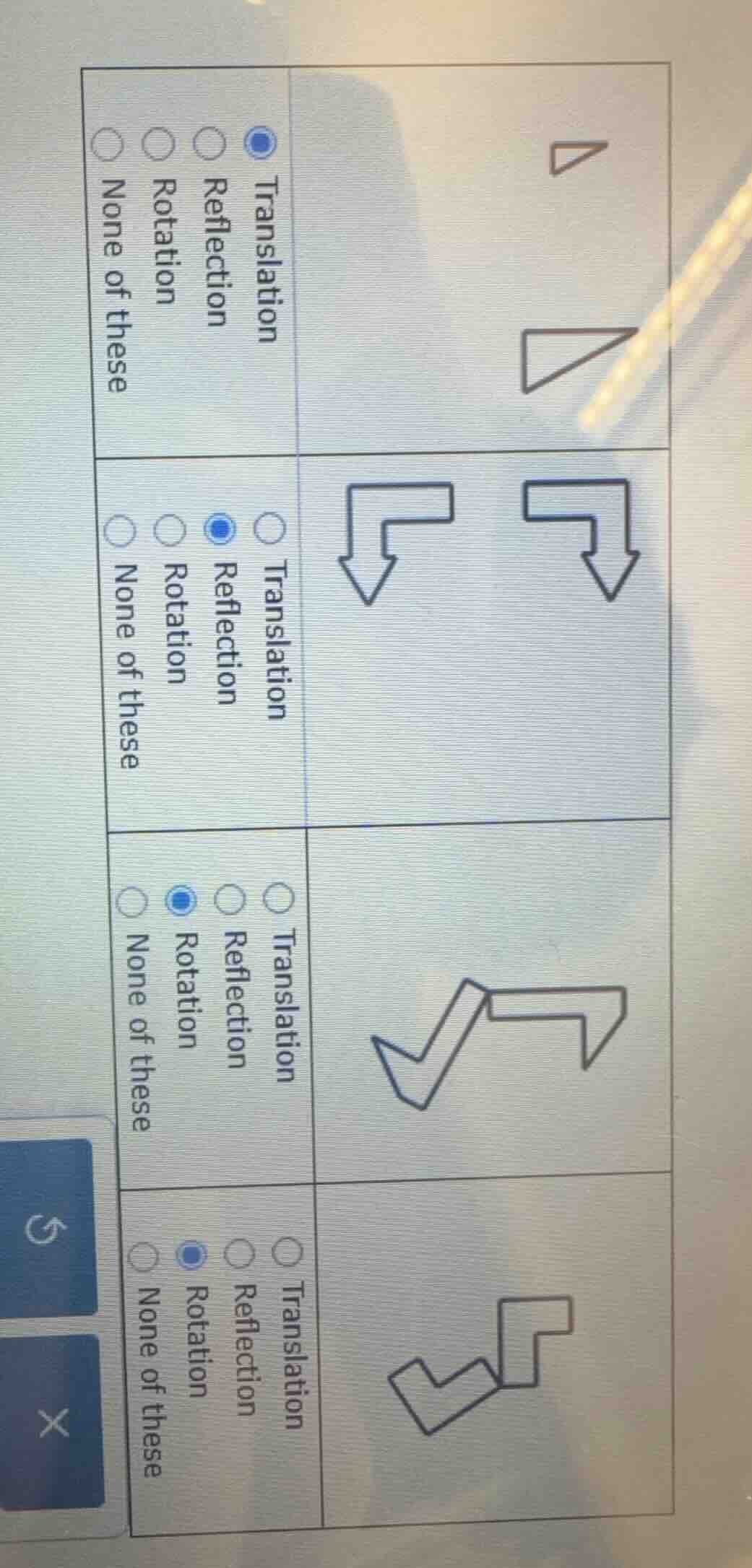 1. identify the transformation between the two triangles:○ translation○…