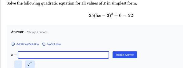 solve the following quadratic equation for all values of $x$ in simples…