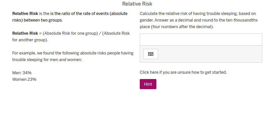 relative risk relative risk is the is the ratio of the rate of events (…