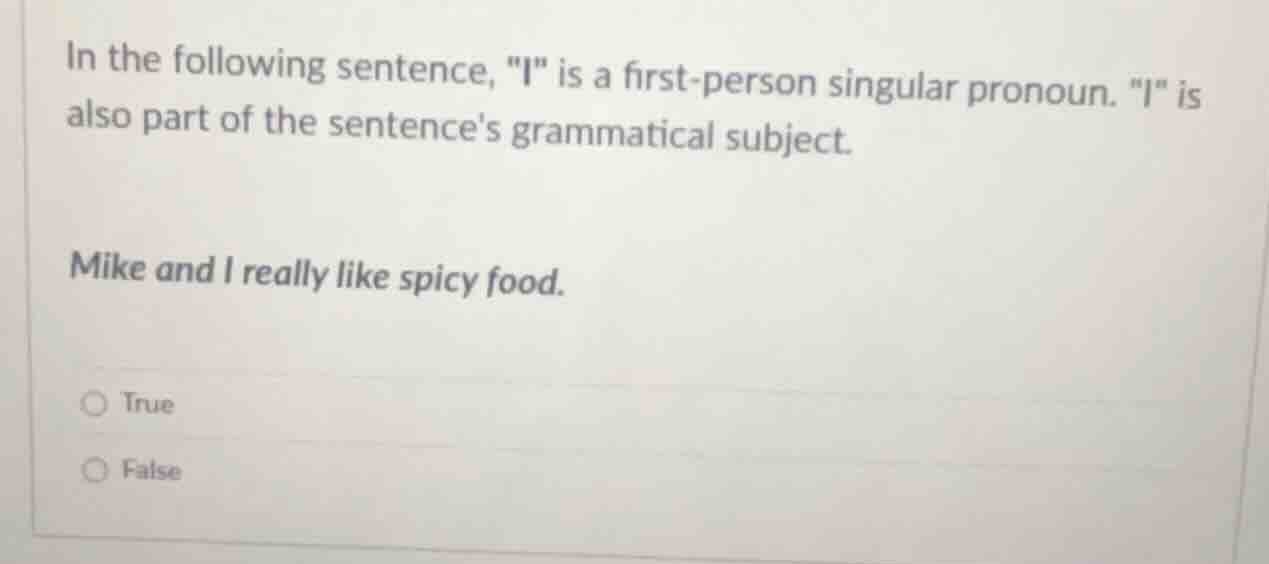 in the following sentence, \i\ is a first-person singular pronoun. \i\ …