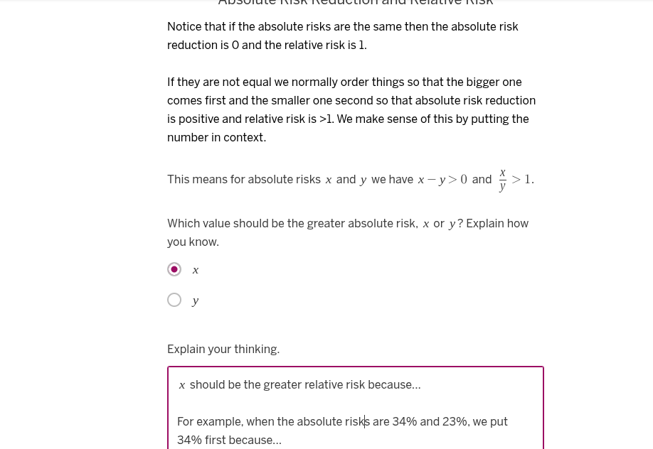 absolute risk reduction and relative risk notice that if the absolute r…