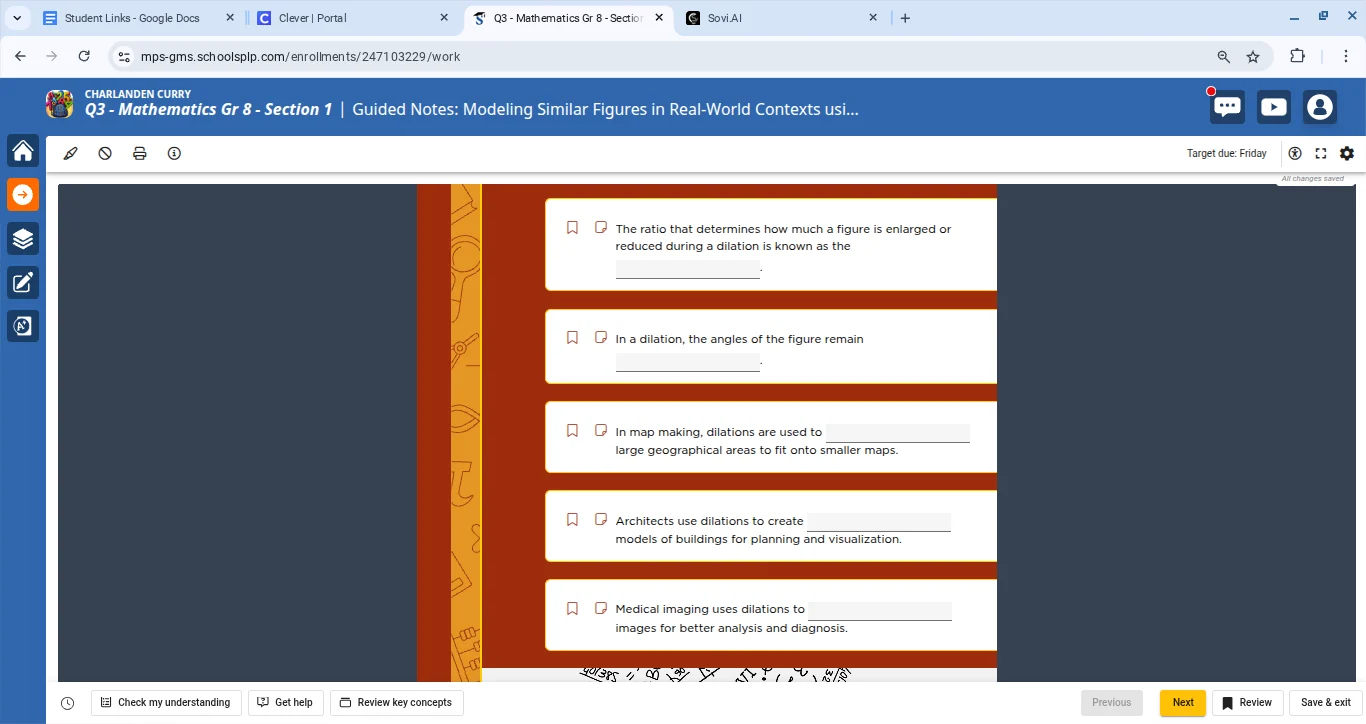 the ratio that determines how much a figure is enlarged or reduced duri…