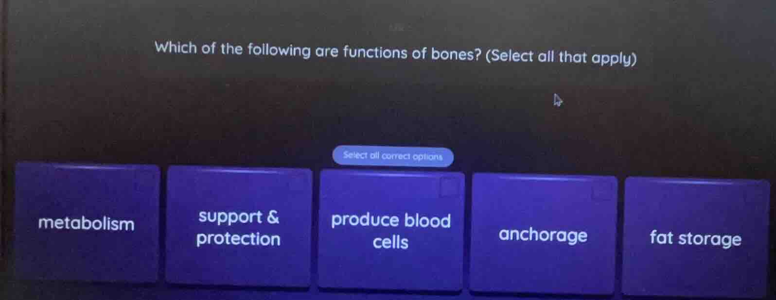 which of the following are functions of bones? (select all that apply) …