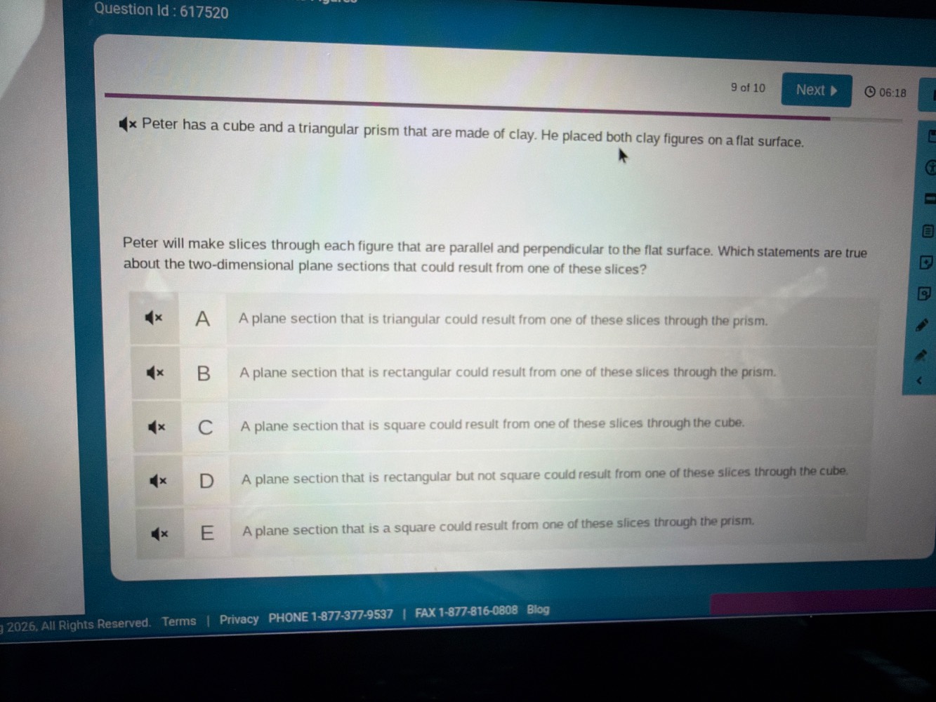 question id : 617520 9 of 10 peter has a cube and a triangular prism th…