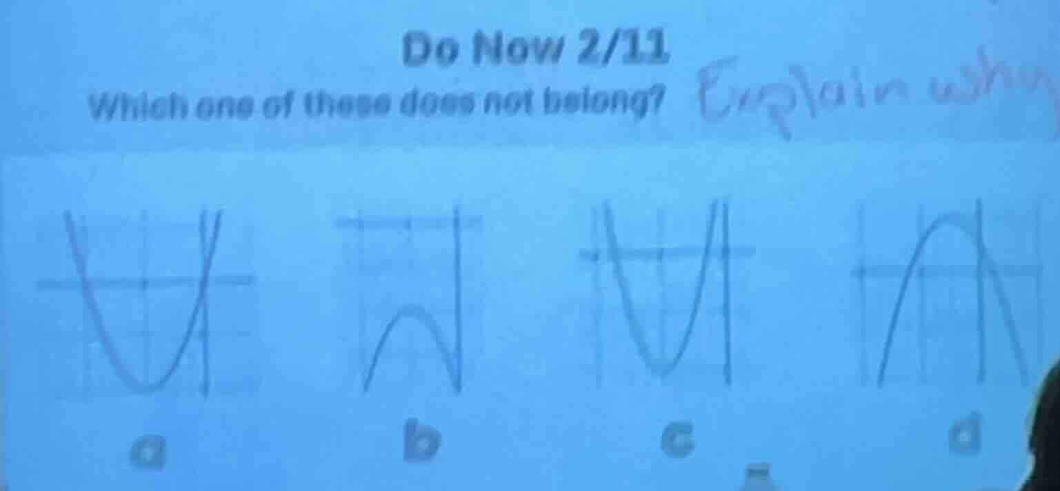 do now 2/11 which one of these does not belong? explain why