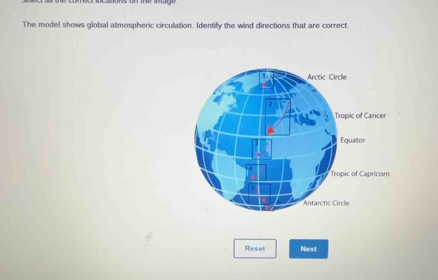 select all the correct locations on the image. the model shows global a…