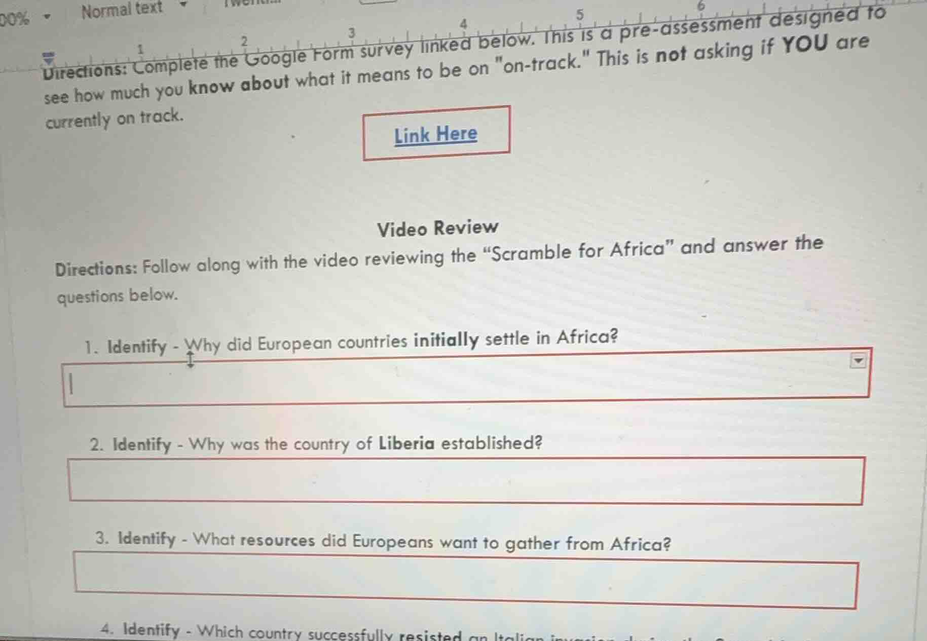 directions: complete the google form survey linked below. this is a pre…