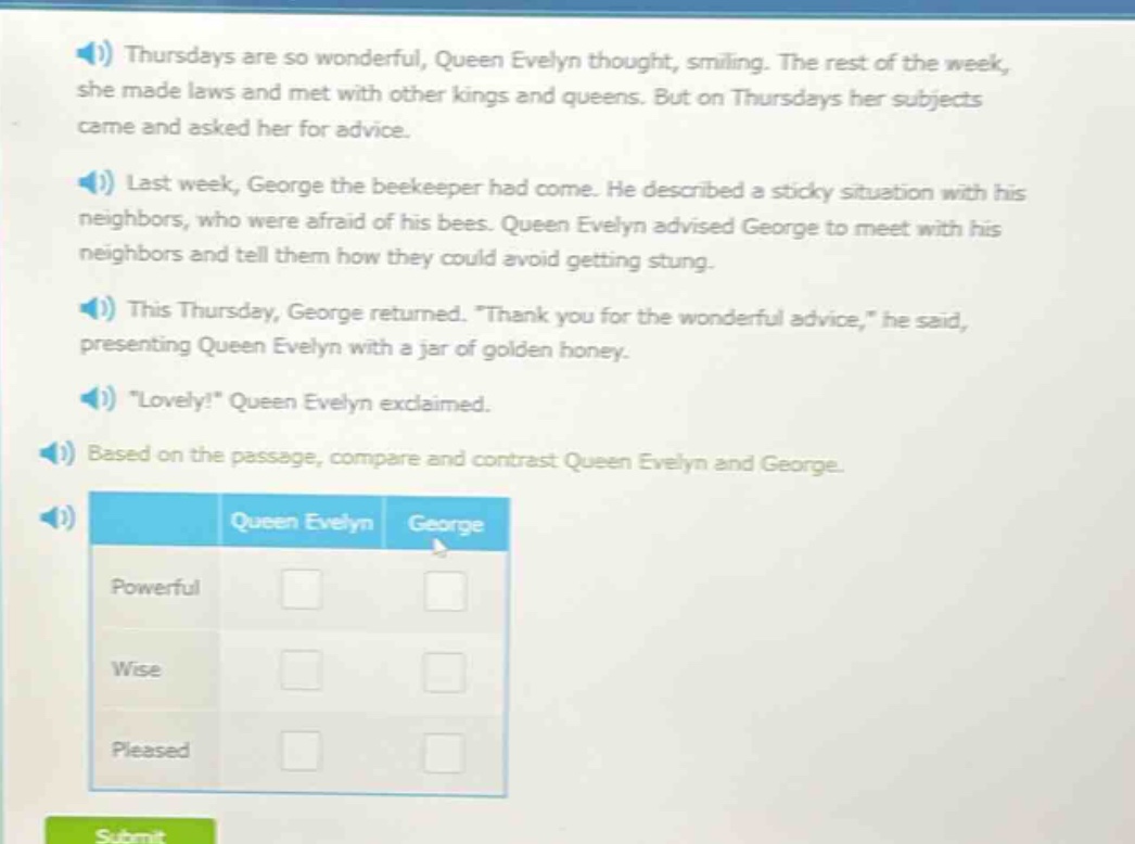 1) thursdays are so wonderful, queen evelyn thought, smiling. the rest …