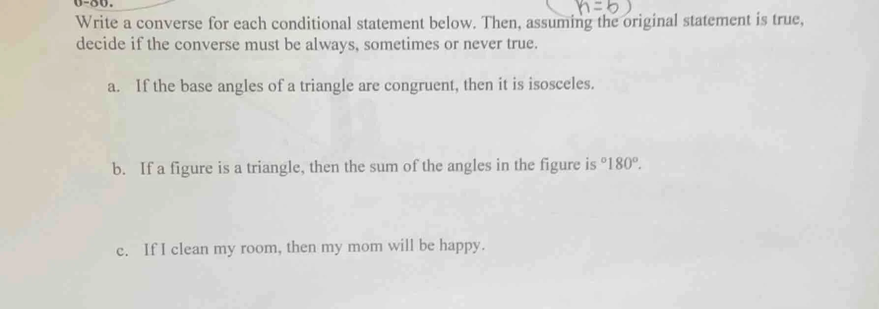 6-86. write a converse for each conditional statement below. then, assu…