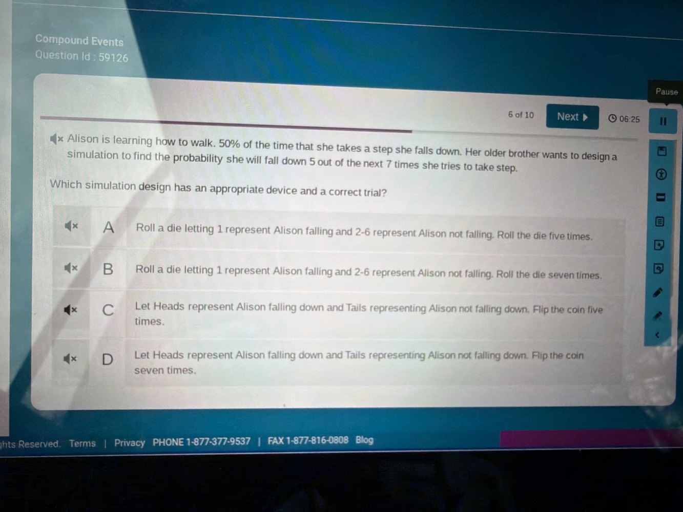 compound events question id : 59126 6 of 10 alison is learning how to w…