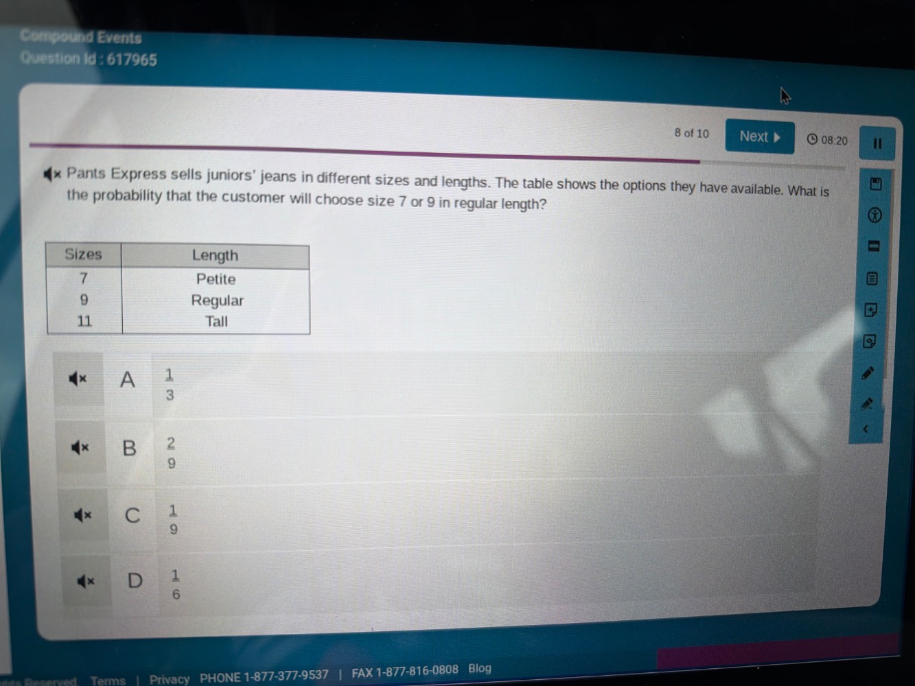 compound events question id : 617965 8 of 10 pants express sells junior…