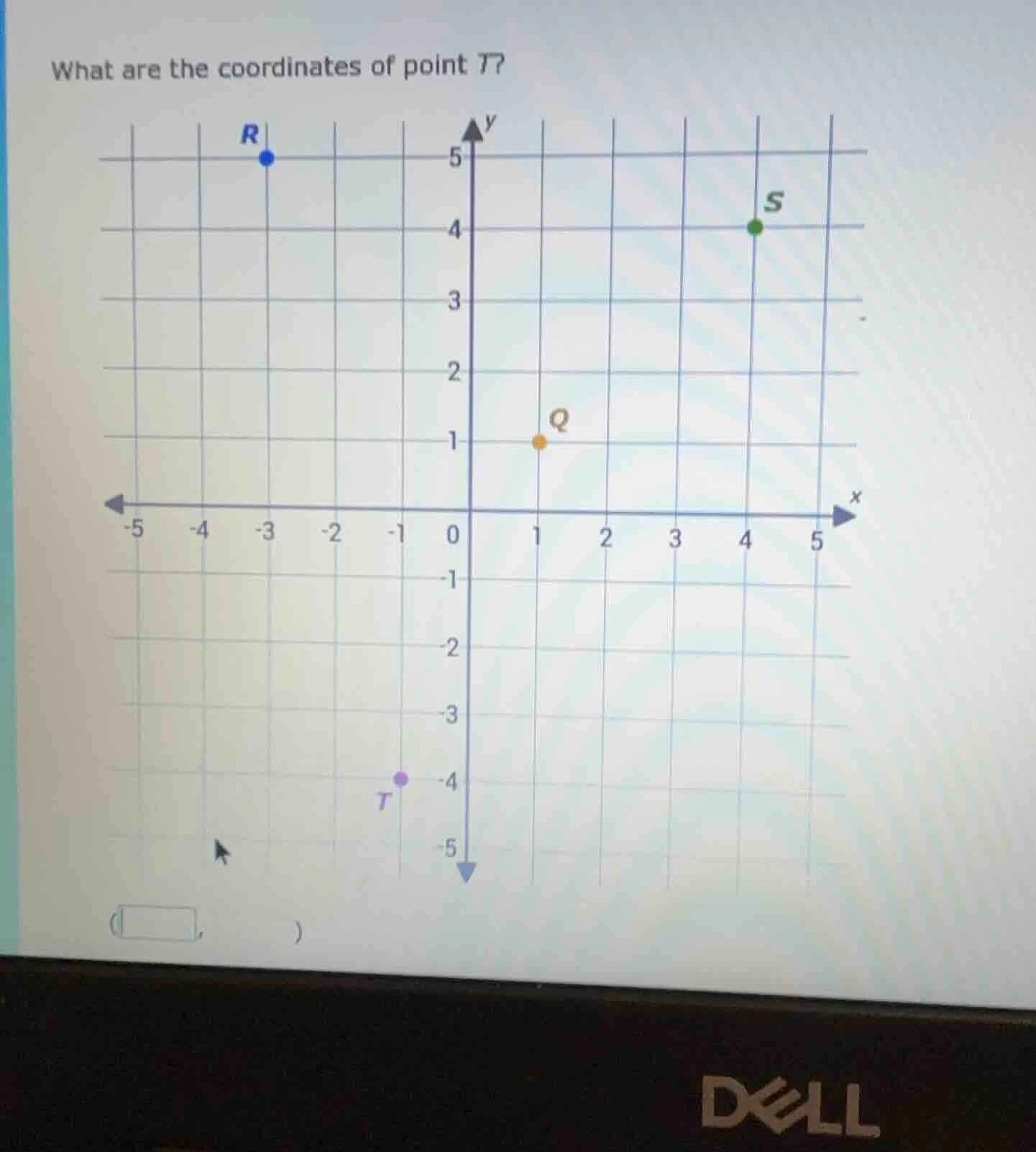 what are the coordinates of point t?