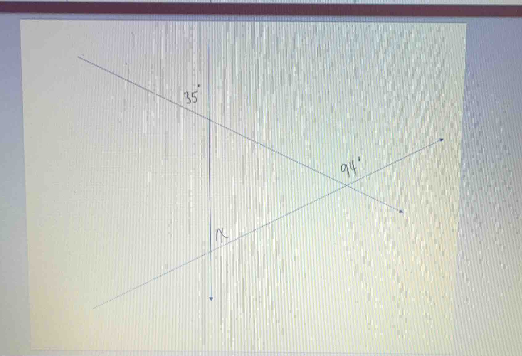 find the value of $x$. the figure shows intersecting lines with angles …
