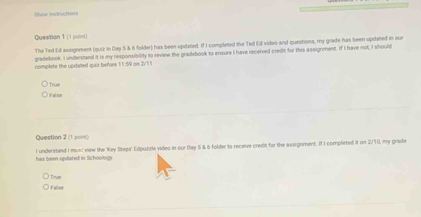 show instructions question 1 (1 point) the ted ed assignment (quiz in d…