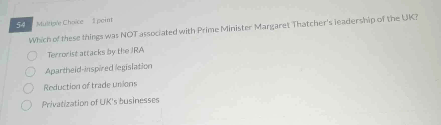 54 multiple choice 1 point which of these things was not associated wit…