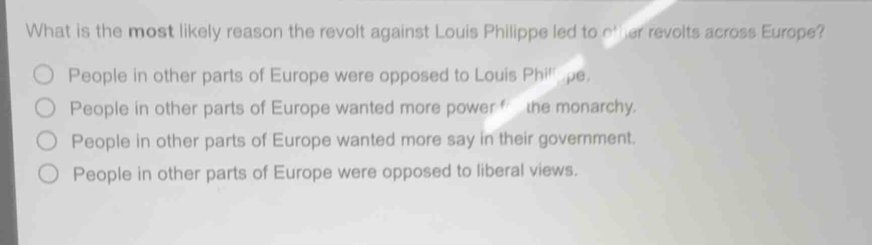 what is the most likely reason the revolt against louis philippe led to…