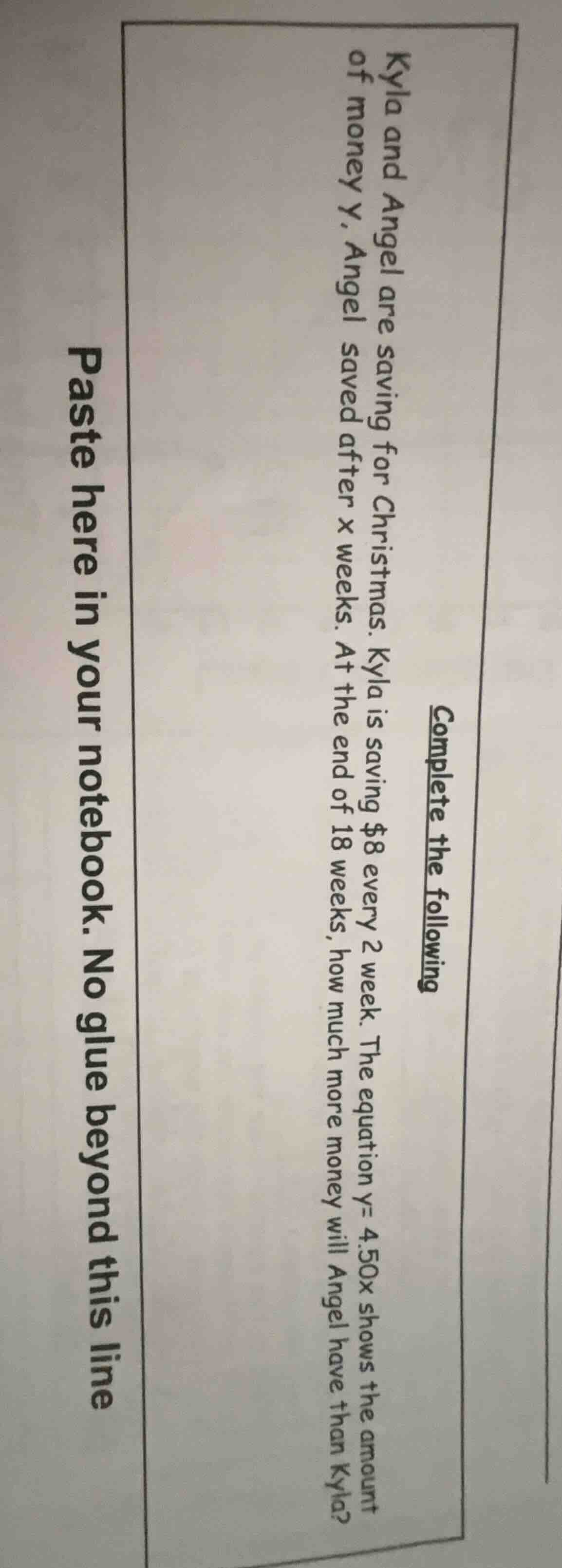 complete the following kyla and angel are saving for christmas. kyla is…